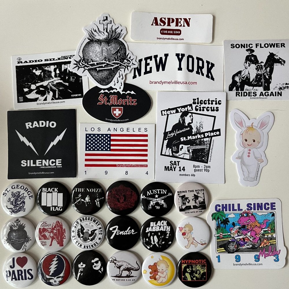 Brandy Melville Pins + Stickers